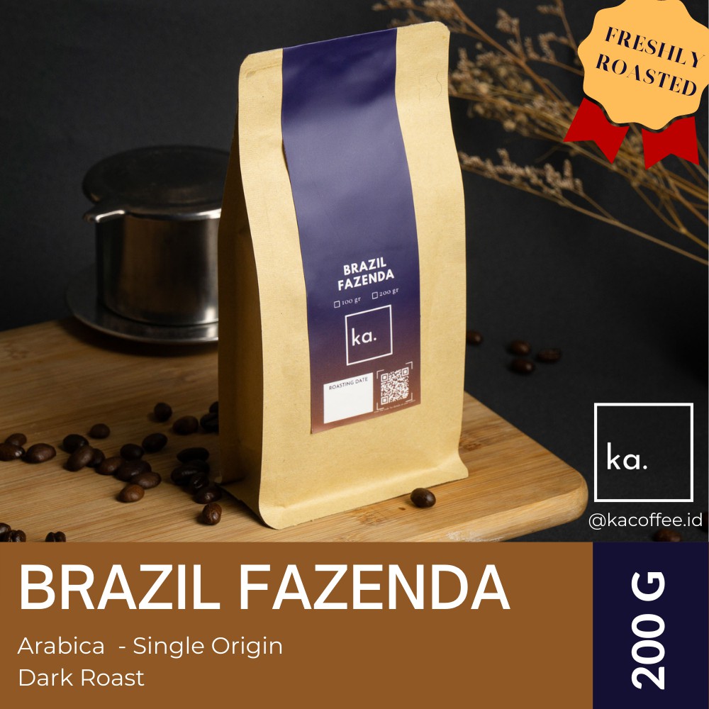 

Kopi Arabika Brazil Fazenda 200g - Kopi impor arabika internasional - Kopi biji bubuk - Arabica coffee