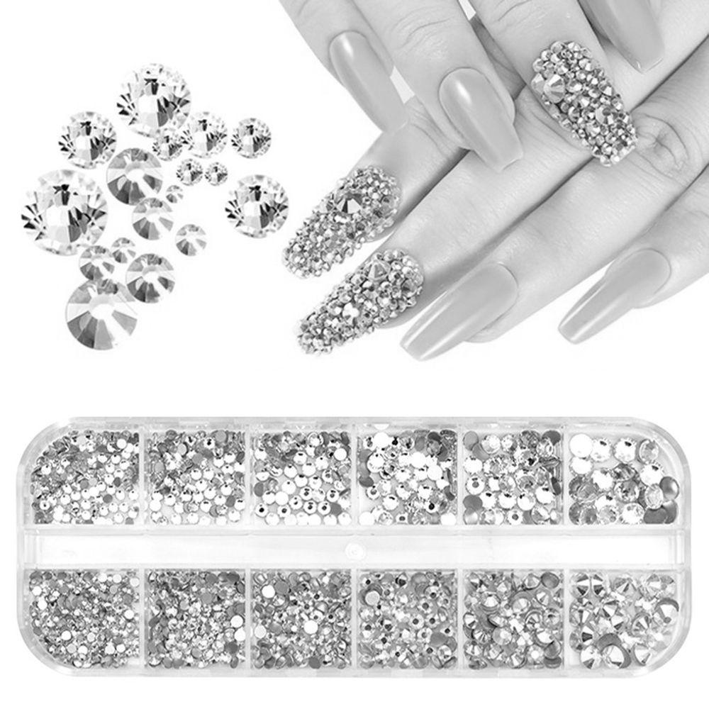 Needway Dekorasi Nail Art 12kisi/set Payet Salon Flatback Rhinestones DIY Manicure