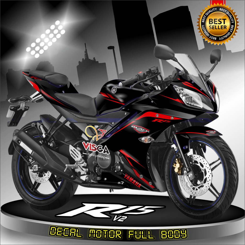 Decal R15 V2 Full Body Stiker R15 V2 Full Body Dekal R15 V2 Black