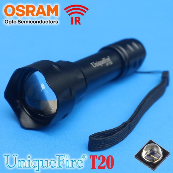 Senter Led Zoom IR InfraRed infra merah T20 Oslon Black LED SFH4715S 850nm