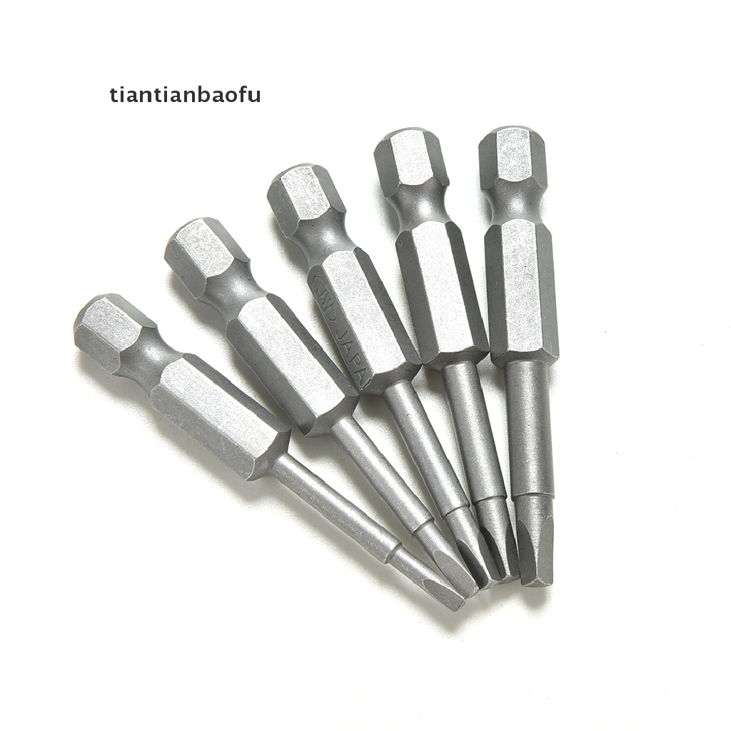 5pcs / Set Kepala Obeng Magnetik Bentuk Segitiga Bahan S2 Steel 1 / 4 Hex Shank 50mm