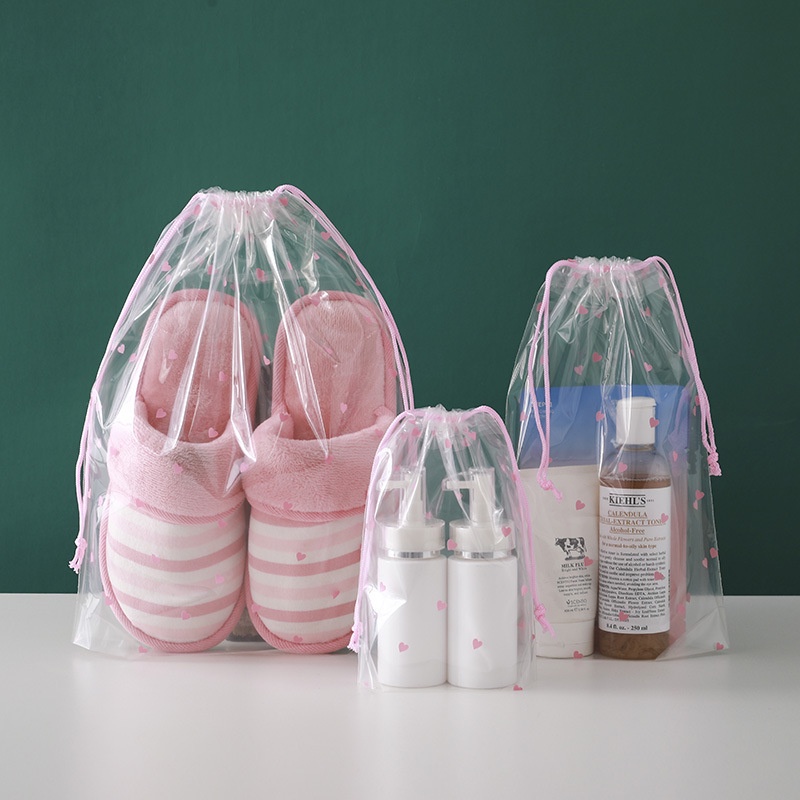 Pouch Travel Organizer Motif Daisy Love Transparan Traveling Bag Import