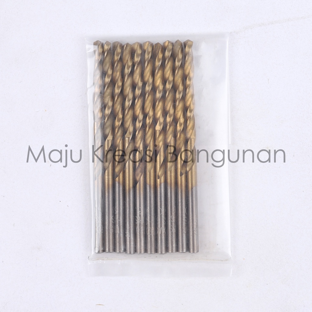 Mata Bor Besi Baja Kuning 3mm 3 mm Kuningan Twist Drill Titanium