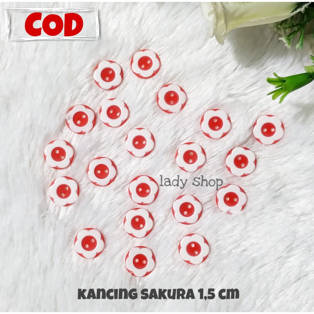 LS - Kancing Sakura 1,5 cm ( 1 Lsn )
