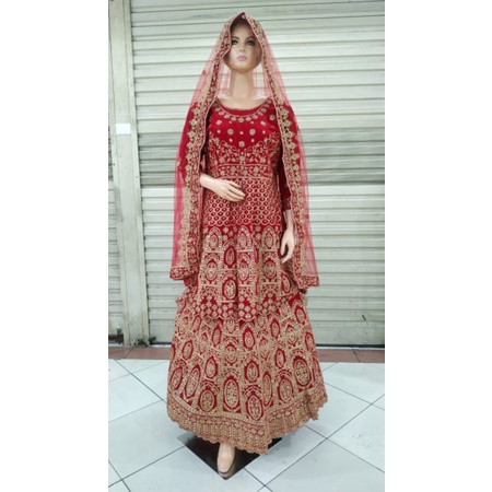 baju india pemgantin wedding dress india cantik siap bollywood jodha lehengga india