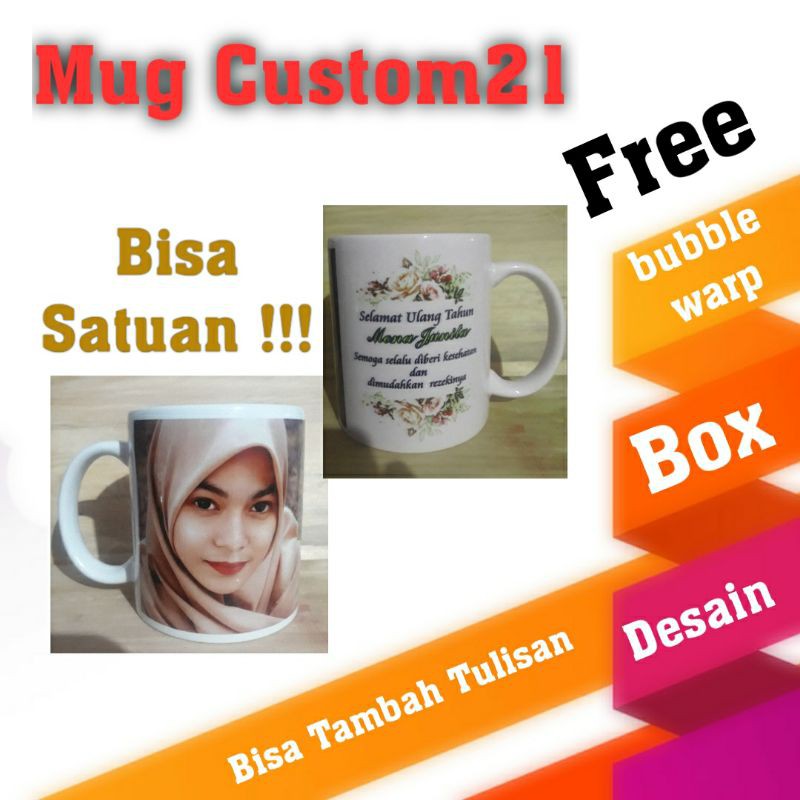mug custom ( bisa pakai foto sendiri dan tambah tulisan )