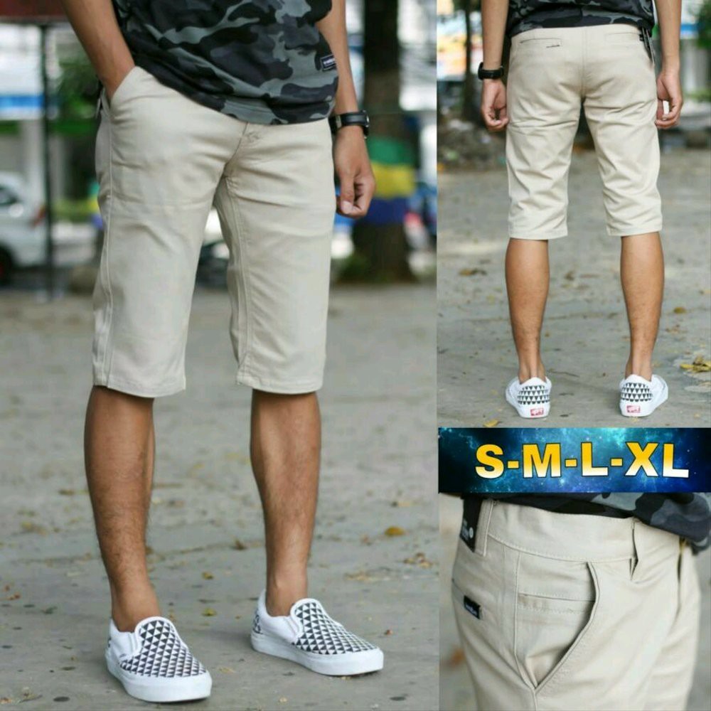 celana chinos chino cinos katun strecth pendek pria skinny model terbaru bisa COD