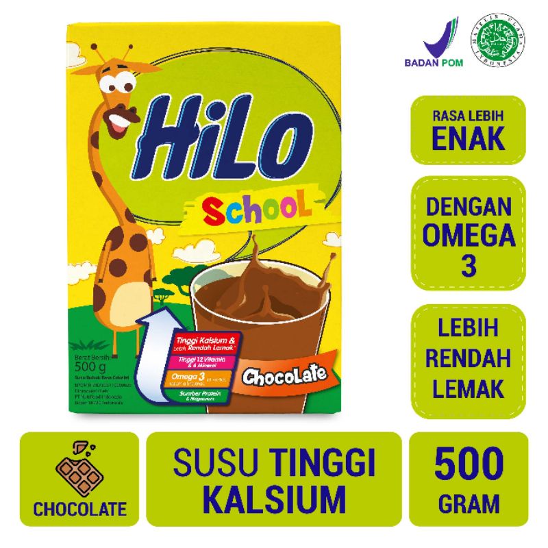 

HiLo School Chocolate 250 500 750 gram - Susu Tinggi Kalsium Rendah Lemak