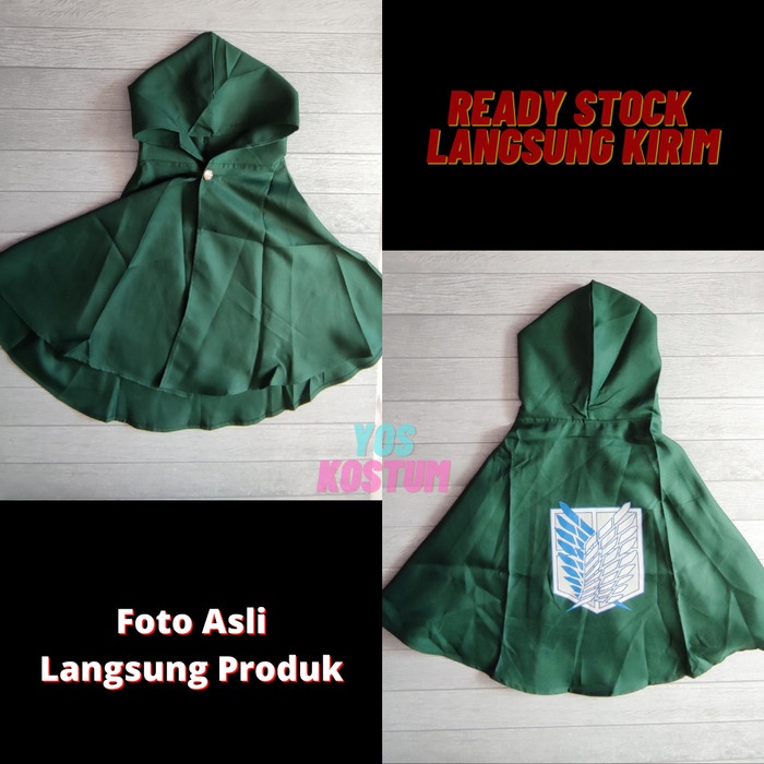 Jubah Attack On Titan Anak Import Baju Anime Remaja Shingeki No Kyujin SNK AOT Perempuan Laki