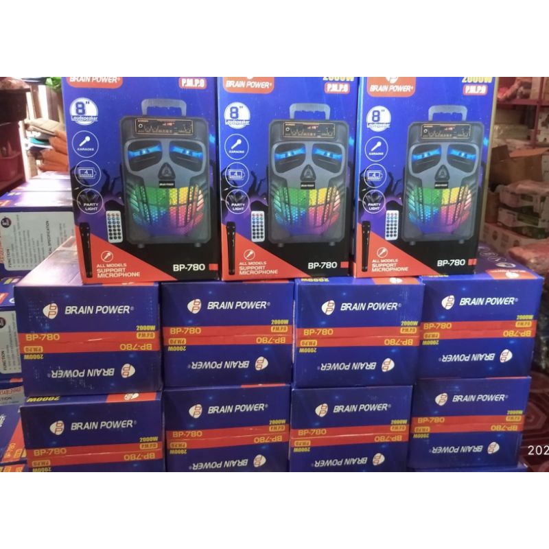 SPEAKER BLUETOOTH BRAIN POWER 7801+MIC+REMOTE(8 inch)