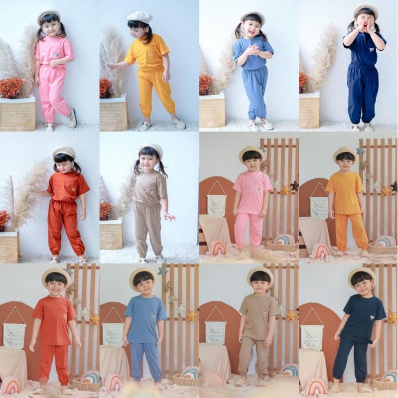 Setelan anak  jogger  premium jojo smilee