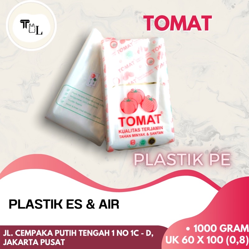 Plastik PE Tomat / Plastik Es Tomat / Plastik Air dan Es Tomat / Plastik Es Air Tomat - Uk 60x100(0,