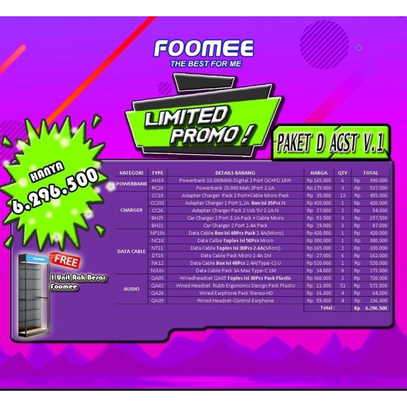 Foomee Paket Rak Besar bundling
