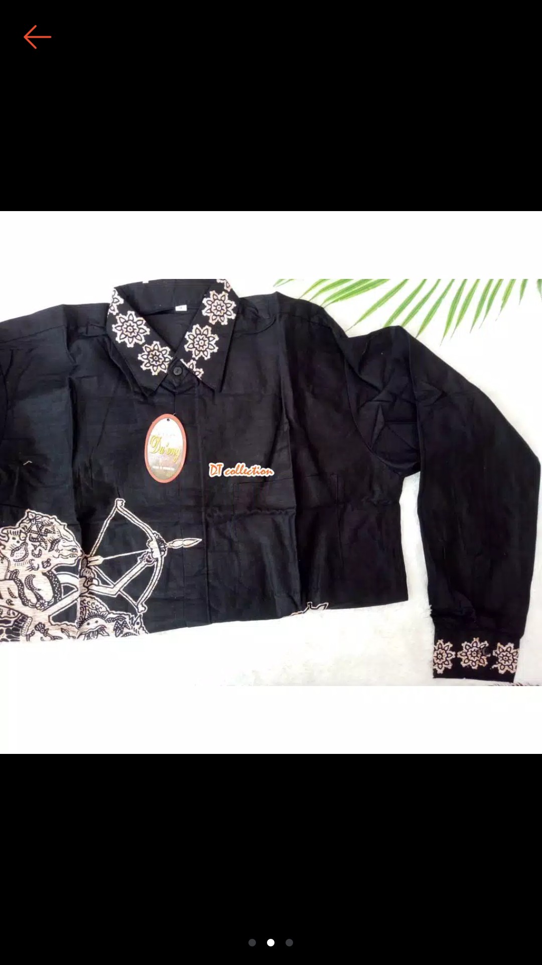 Dt Ollshop  Kemeja Batik Pekalongan Pria Cowok Lengan Panjang Motif Wayang Hitam