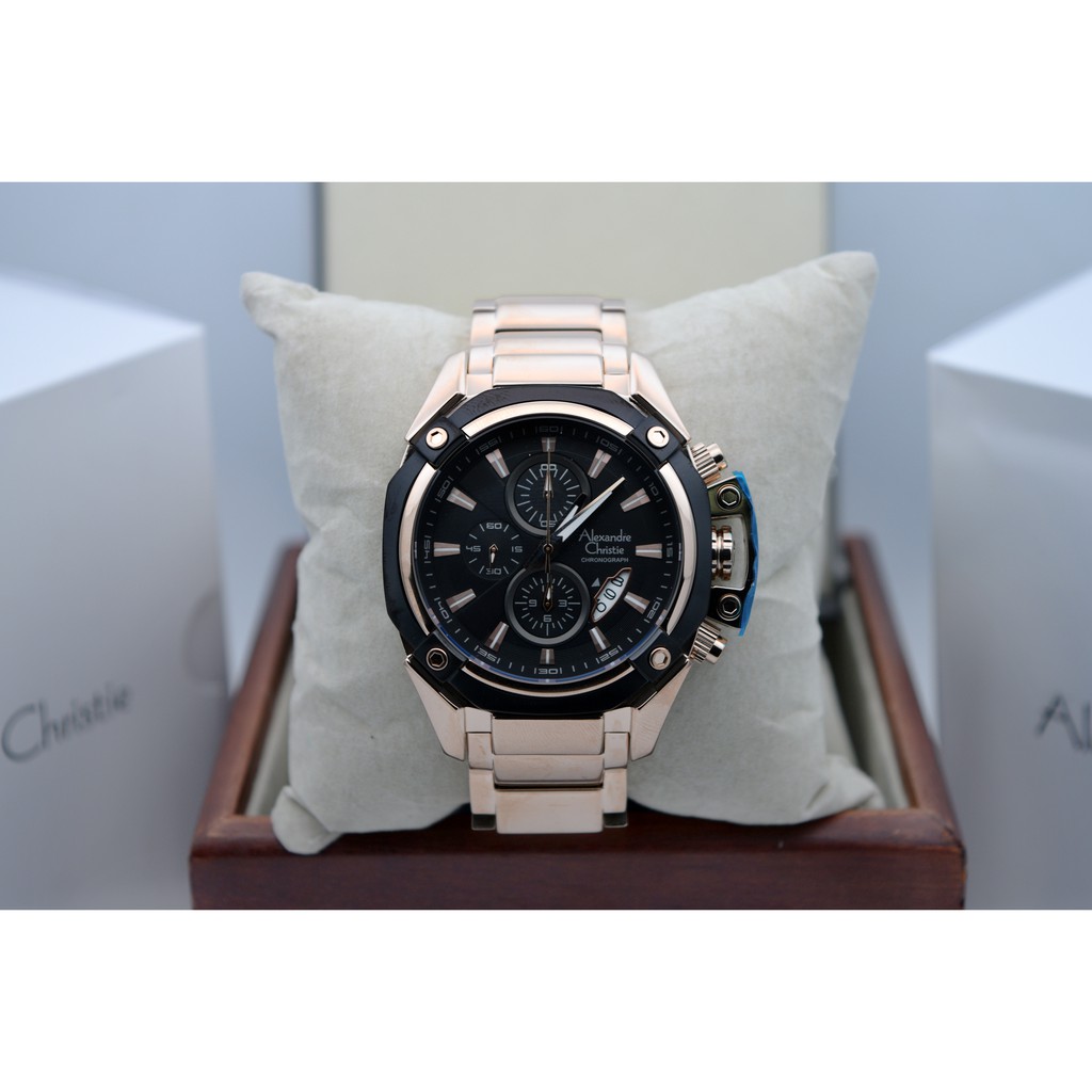 Alexandre Christie AC 6225 Gold Black for Men Original