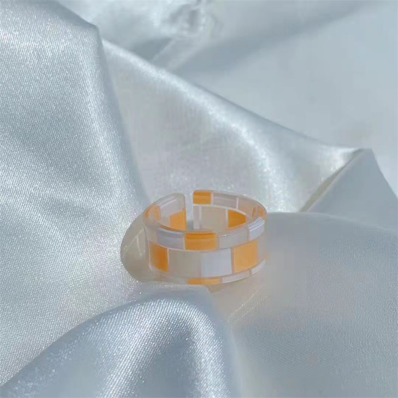 Cincin Model Terbuka Bahan Resin Mesh Warna-Warni Untuk Wanita