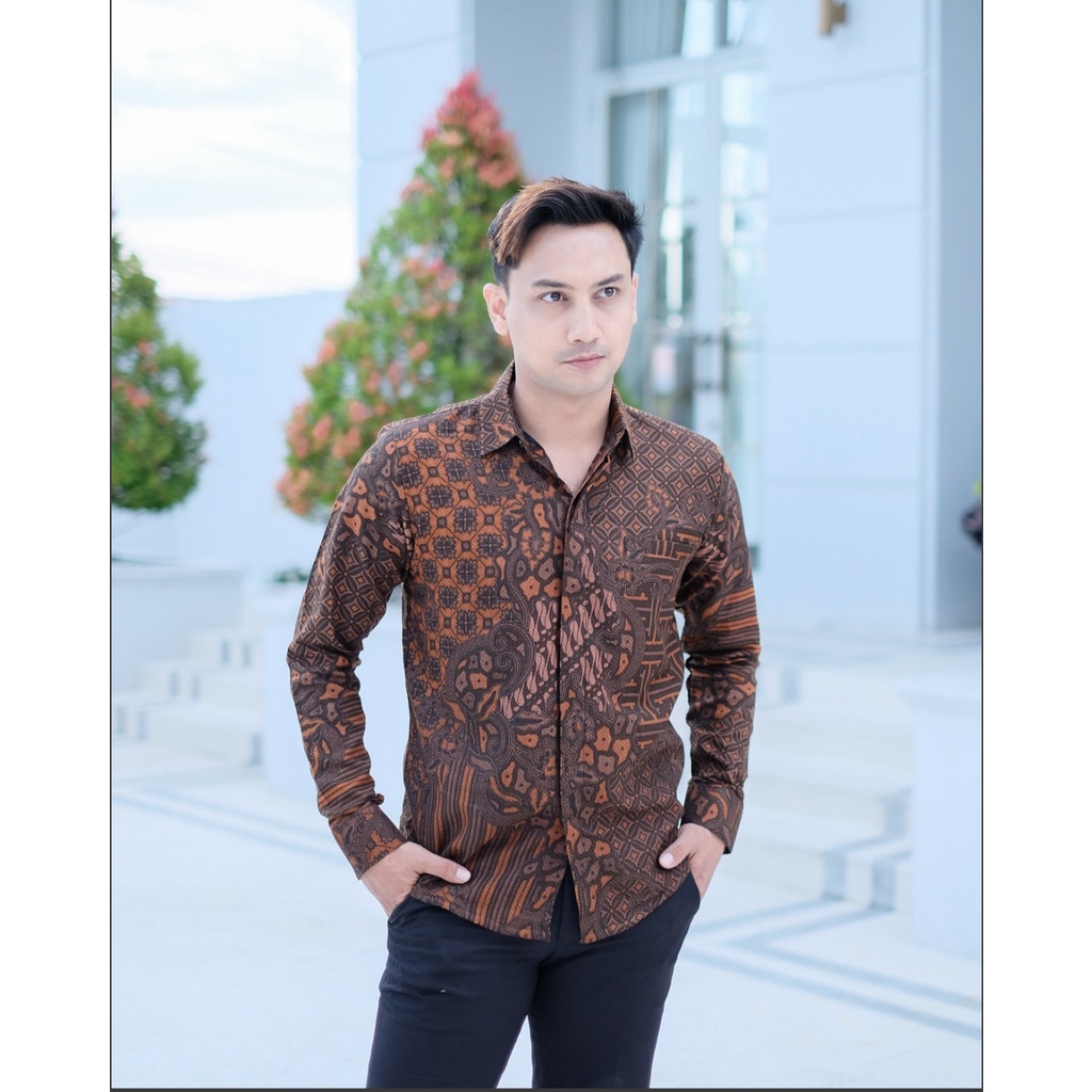Batik Antasena - Kemeja Batik Kawung Jingga