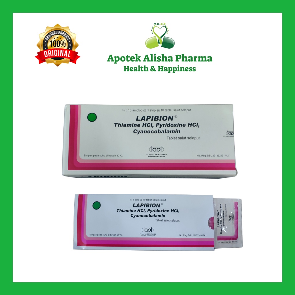 Lapibion Tablet (Strip 10tablet)-Suplemen/Vitamin Pegal/Kesemutan/Kebas/Kram