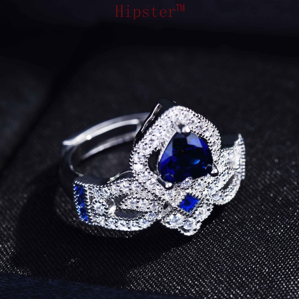 New Accessories Sapphire Crown Ring Opening