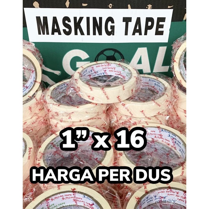 

LAKBAN KERTAS / MASKING TAPE Harga DUSAN uk 1" X 16 METER MURAH MERIAH