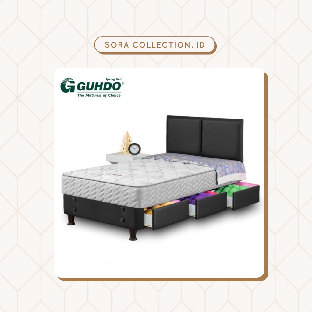 Guhdo Springbed Drawer Bed New Prima + Laci Uk 140x200 cm ( Full Set )