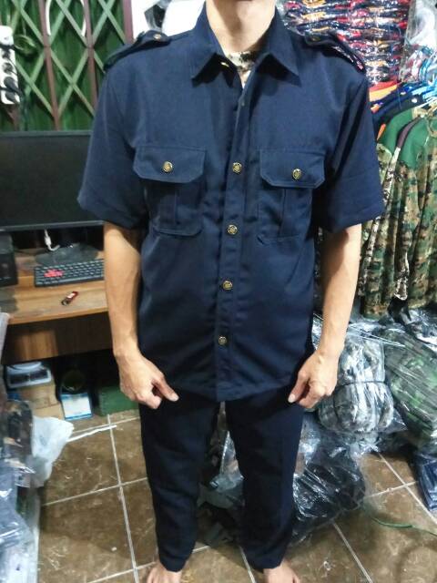 BAJU / STELAN SAFARI BIRU PENDEK