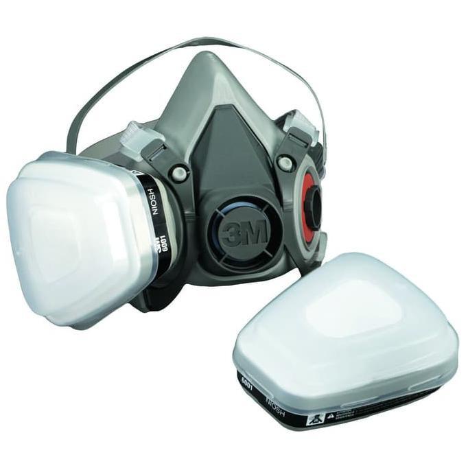 3M Original Masker Face Mask 6200 Filter 6001 Respirator Dafa.Olshop