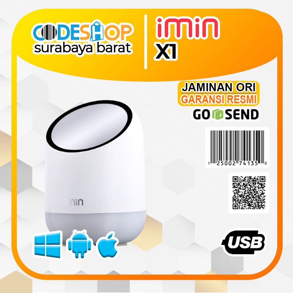 SCANNER BARCODE IMIN XI 1D DAN 2D (QR) USB+DUDUK DIGITAL SCANNER