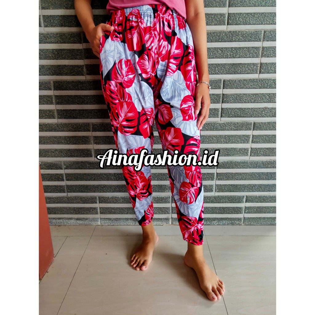 LEGGING HYGET MOTIF JUMBO (Ada Saku) - Celana Panjang Santai Los Jumbo Motif