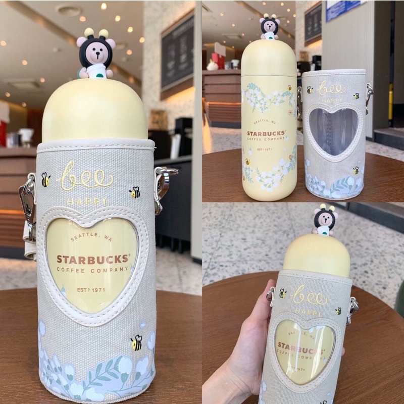 Starbucks China Bee mine stainless tumbler with pouch