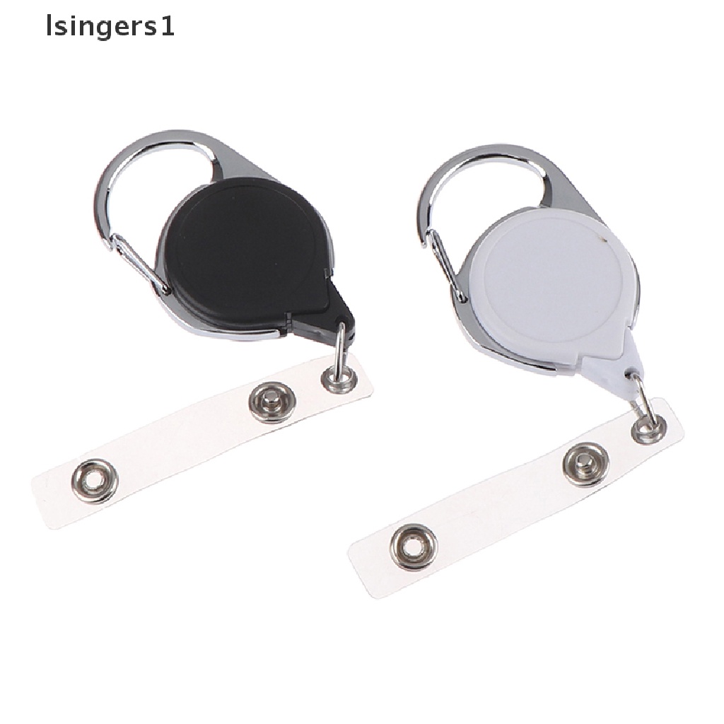 (lsingers1) 1pc Klip Carabiner Holder Kartu ID / Kunci Retractable