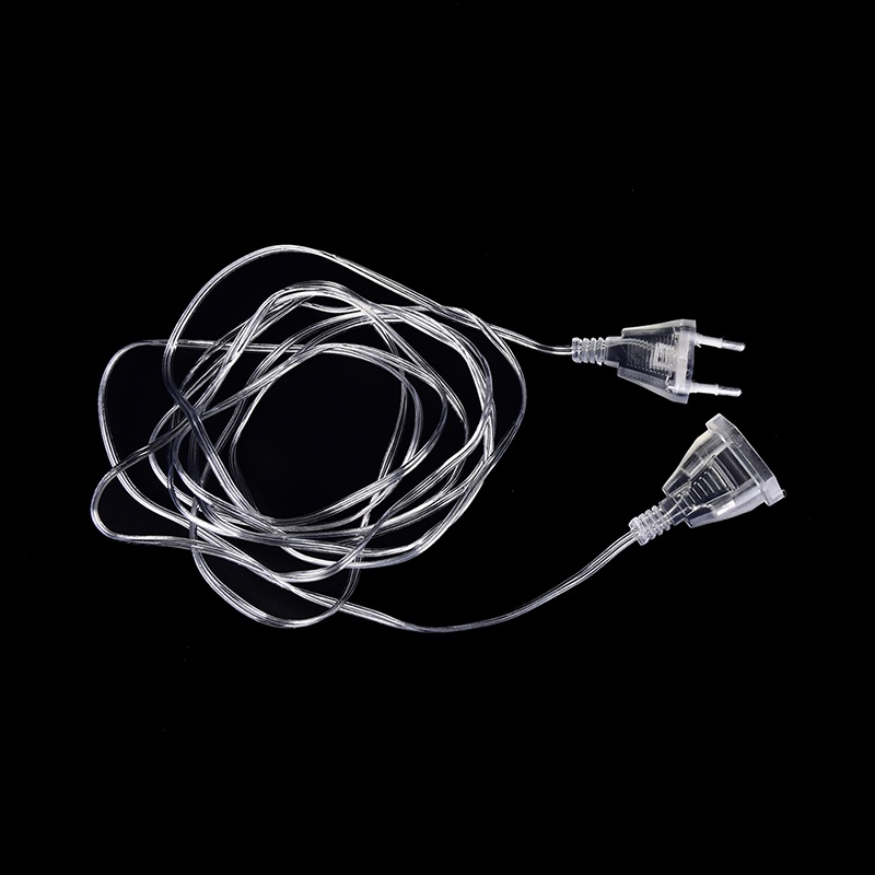 {LUCKID}3M EU Plug Extender Transparent Wire for Christmas LED String light Garden Decor