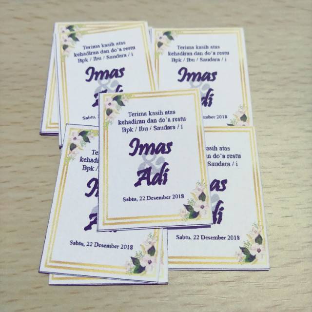 Kartu Ucapan Terima Kasih Souvenir Olshop Shopee Indonesia