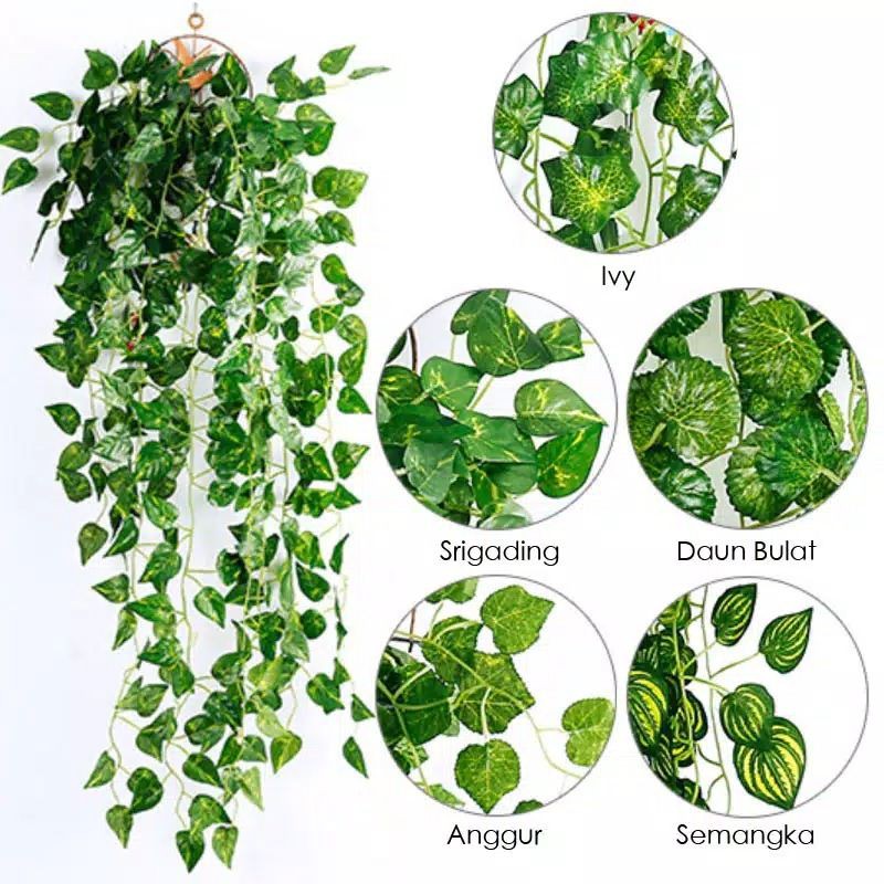 tanaman bunga hias plastik artificial murah daun juntai rambat