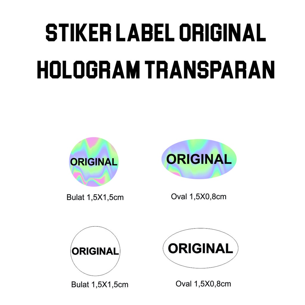 

STIKER LABEL ORIGINAL HOLOGRAM TRANSPARAN BULAT OVAL