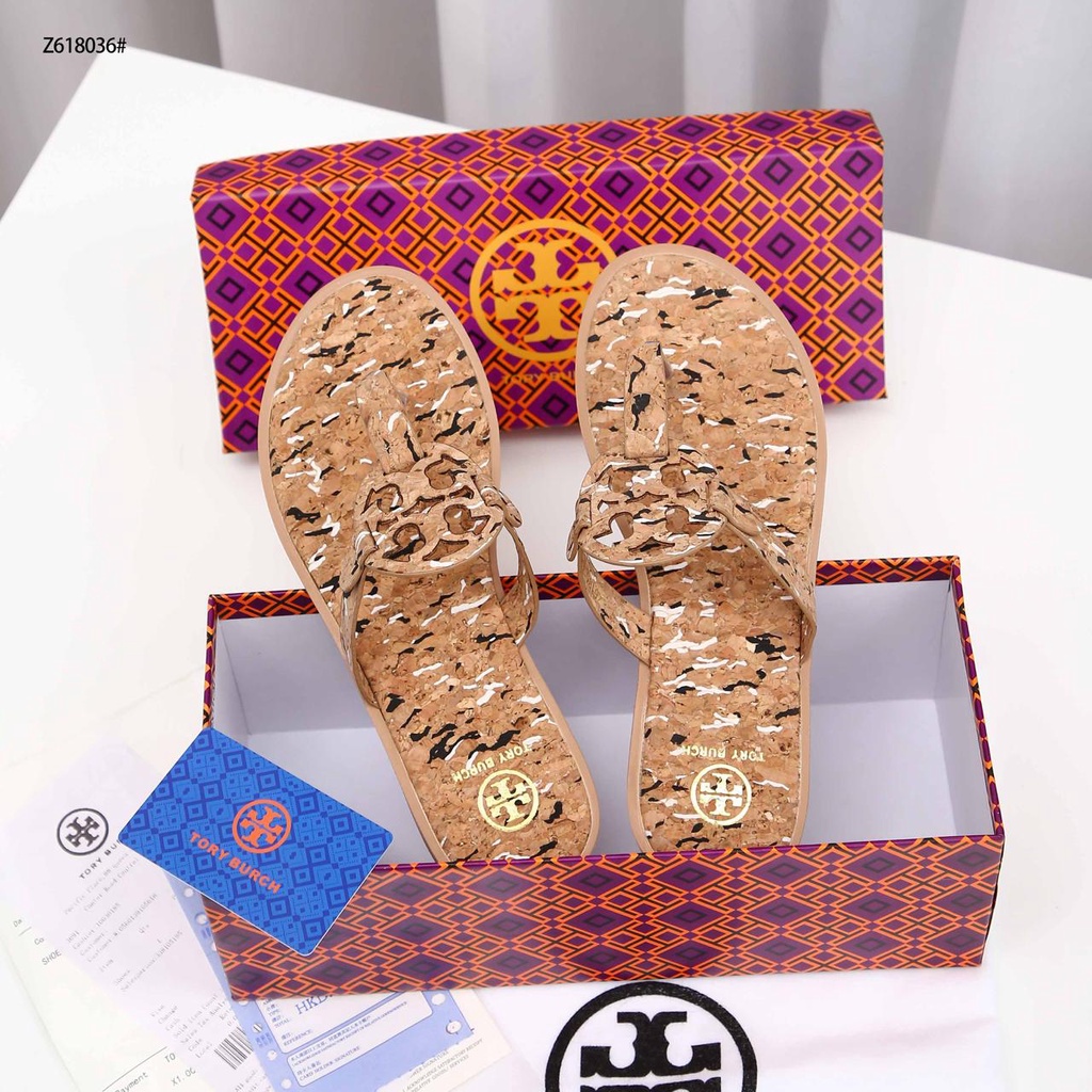 TB Z618036  Miller Cork Iconic Thong Sandals Women Reimagined with a Cork Upper in a Multicolor Confetti