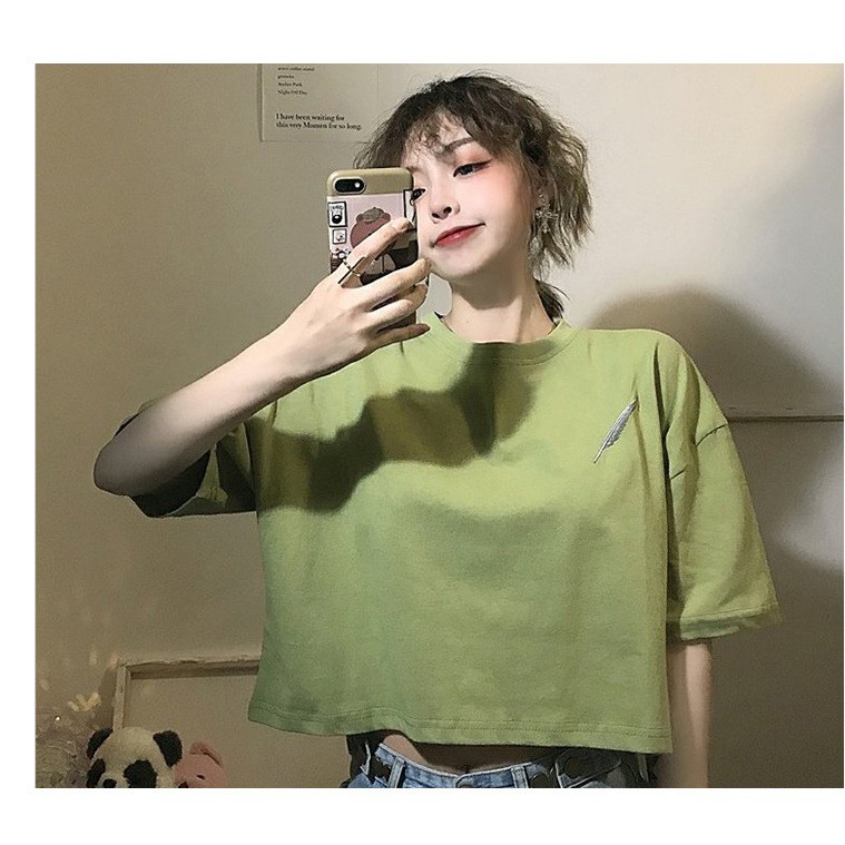 KBS-74 crop top oversize t-shirt wanita quill import korea jepang