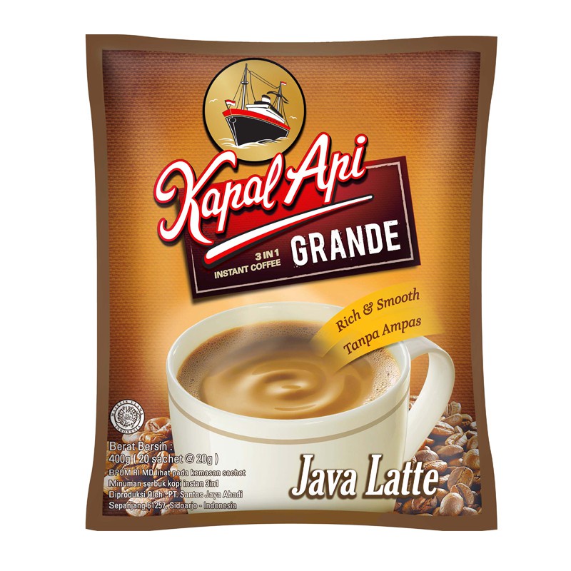 Kopi Kapal Api Grande Java Latte 10 X 20 gram