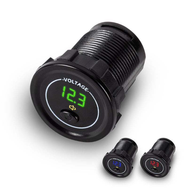 VIVI   Waterproof Motorcycle Boat Car DC 12V 24V 30V LED Voltmeter Display Voltage Meter with ON OFF Switch Low Voltage Alarm