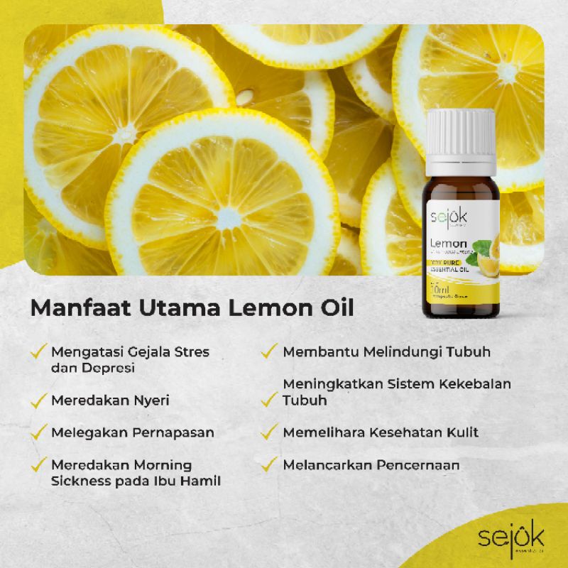 Sejuk Lemon Essential Oil / Minyak Aromaterapi Pure 100% - 10 ml