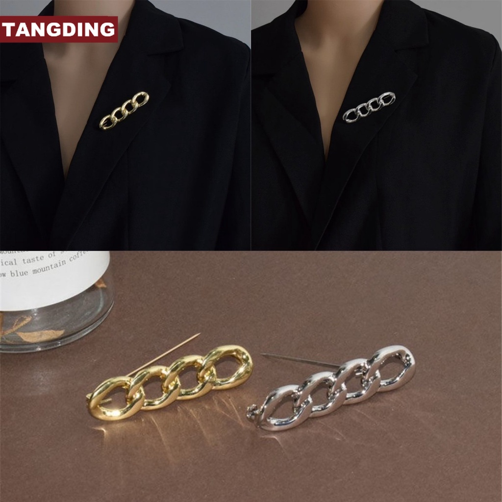 【COD Tangding】Bros Rantai Bahan Logam Warna Emas Perak Untuk Unisex