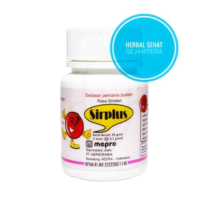 SIRPLUS SERBUK Sirplus Serbuk Stroberi 20 gr - bahan pelarut atau pemanis obat - Mepro