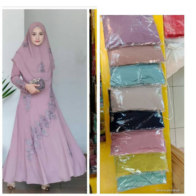 Gamis ceruty simple / syari ceruty / syari pesta / gamis bilmode / gamis india
