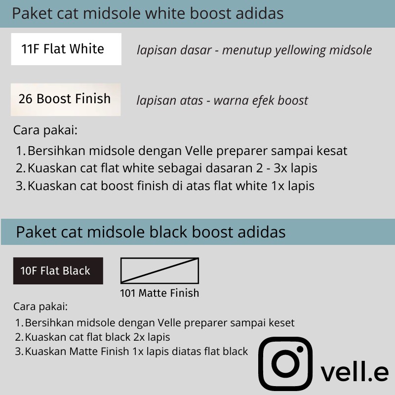 Cat midsole sepatu - Sol Karet Rubber PU White Boost - Velle LS