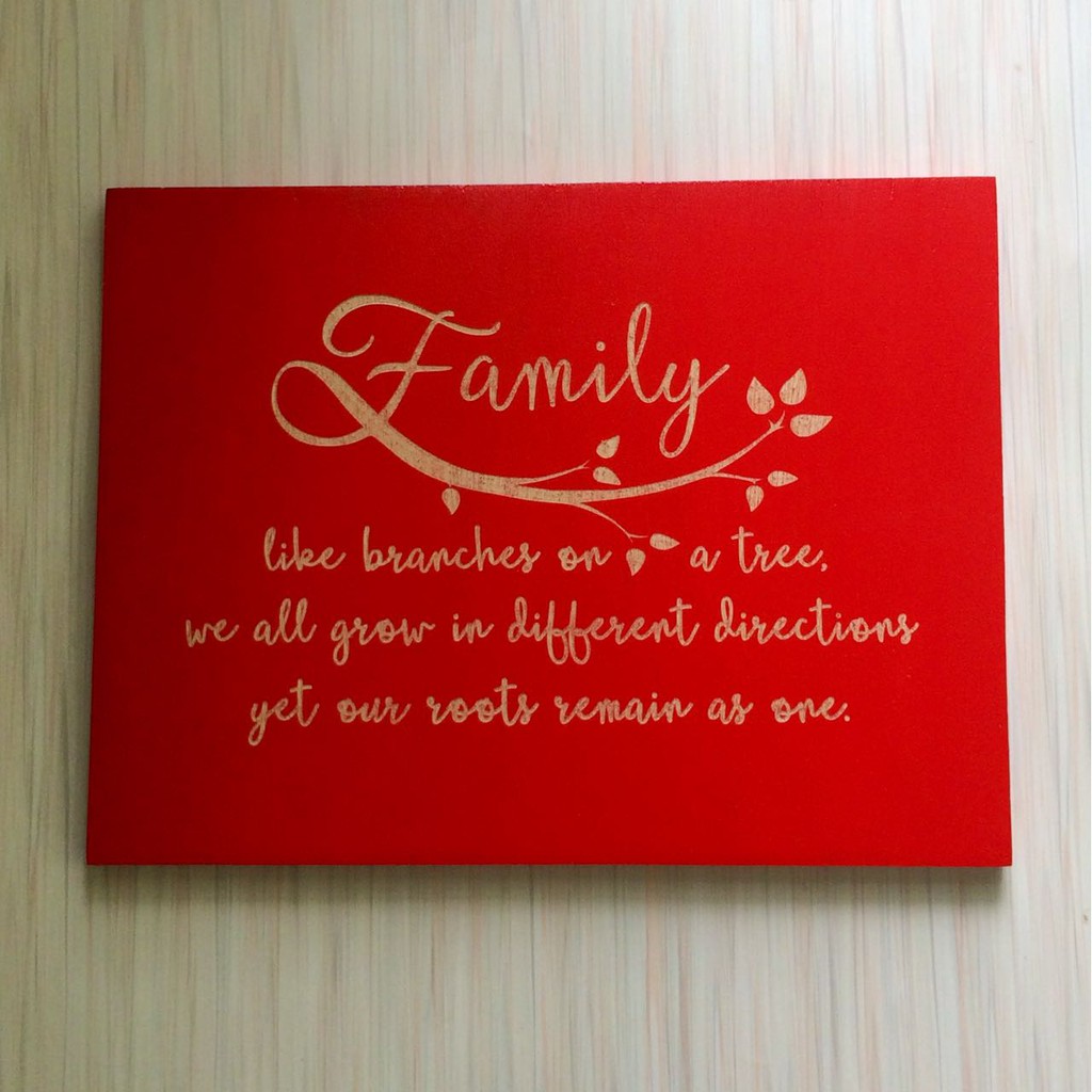 Hiasan Dinding Poster Ukir Quotes Family Like Branches