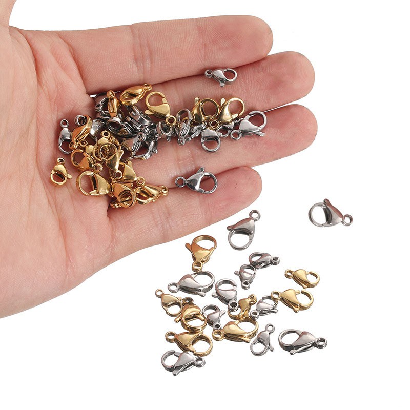 50Pcs / lot Kait Lobster Bahan Alloy Untuk Aksesoris Perhiasan Gelang Kalung Rantai