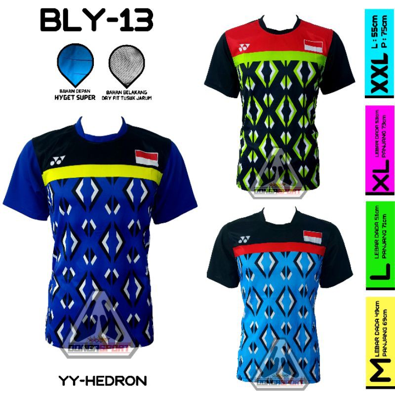 BLY 13 HEDRON Baju  Badminton  Jersey  Badminton  Baju  