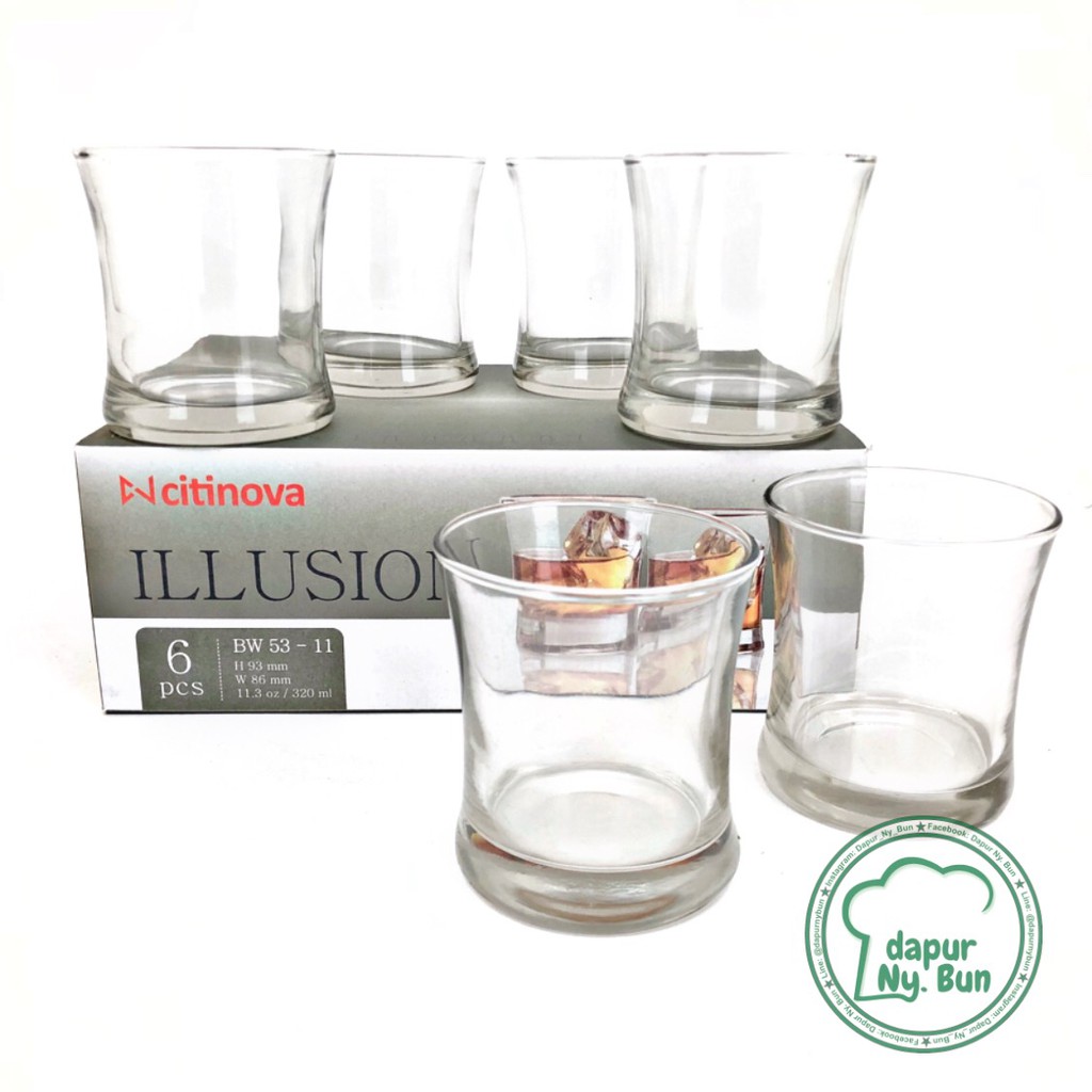 6 Pcs Gelas Kaca Illusion Ukuran 250ml Gelas Bening Shopee Indonesia