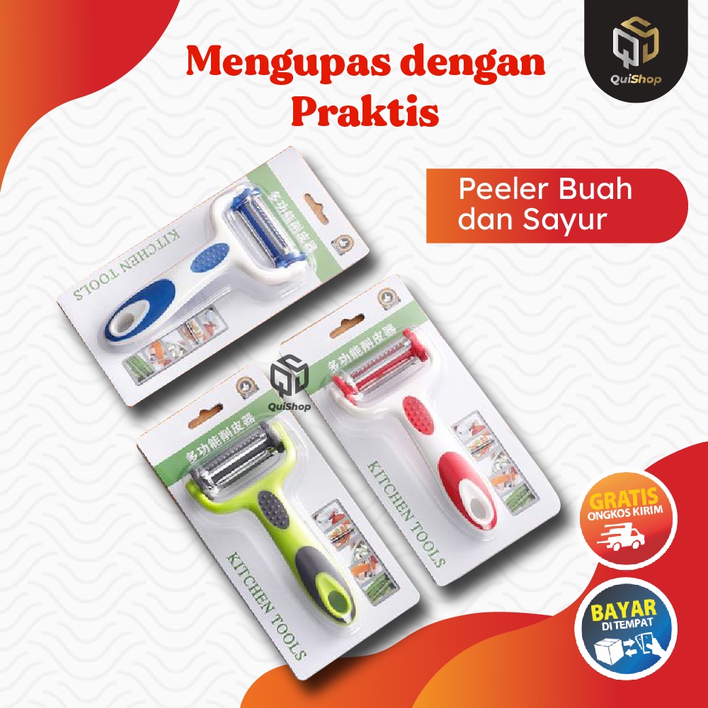 Parutan Wortel Kentang Buah Peeler 3 in1 Pisau Rotate Peeling Knife Stainless Peralatan Dapur Berkualitas Termurah