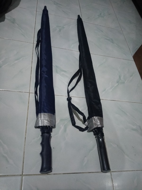 Payung Golf Jumbo Polos Silver Pelangi - Payung Mobil Besar Anti Uv